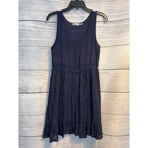 Blu Pepper Sleeveless Navy Blue Crochet Waist Dress Size M